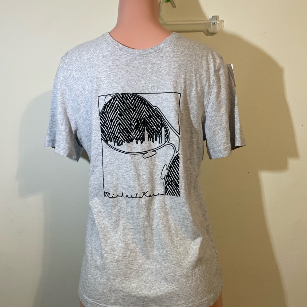 MICHAEL KORS Men's Skyscraper light gray T-Shirt Medium Light gray w/black image